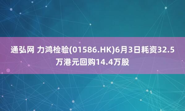 通弘网 力鸿检验(01586.HK)6月3日耗资32.5万港元回购14.4万股