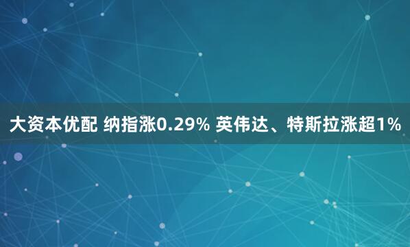 大资本优配 纳指涨0.29% 英伟达、特斯拉涨超1%